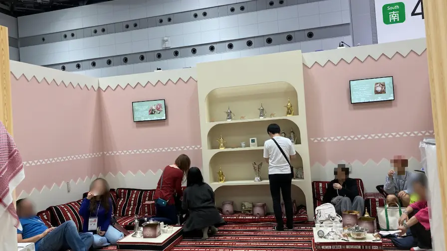 SCAJ2025のサウジアラビアブース休憩スペース SCAJ2025のサウジアラビアブース