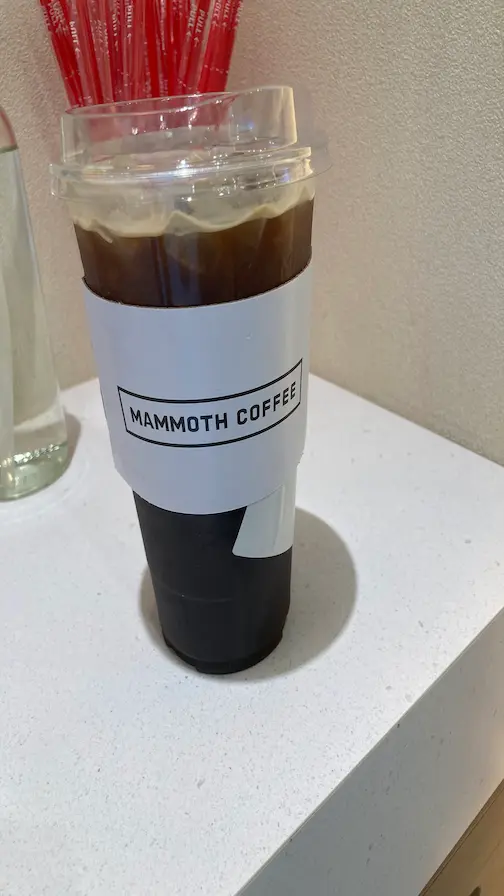 マンモスコーヒーのアイスアメリカーノLサイズの大きさ